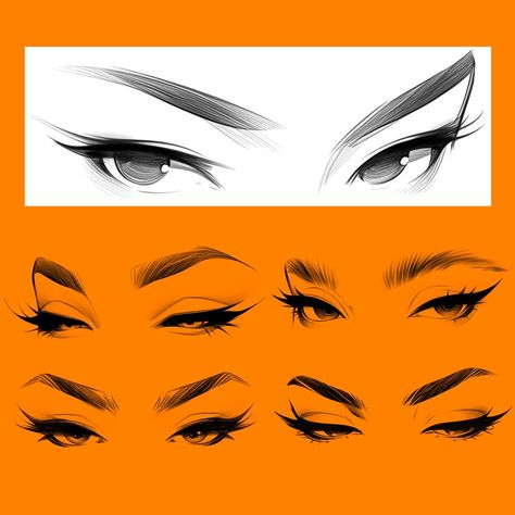 Women's Eyes 200 Stamp Brushes for Procreate, Procreate Stamp, Procreate Brushes, Procreate Woman, Procreate Portrait, Digital Stamp Brushes - Etsy Thailand Procreate Eyes, Procreate Inspiration, Procreate Portrait, Realistic Eye Drawing, Female Face Drawing, Brushes Procreate, Eye Drawing Tutorials, Drawing Tutorial Face, Eyes Drawing