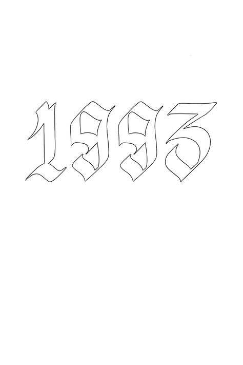 Est 1993 Tattoo Ideas, 93 Tattoo Number, 1993 Tattoo Fonts, 1993 Tattoo Ideas, Tattoo Outline Drawing Stencil Ideas For Men, 1993 Tattoo, Year Tattoo Number, Chest Tattoo Lettering, Holy Tattoos