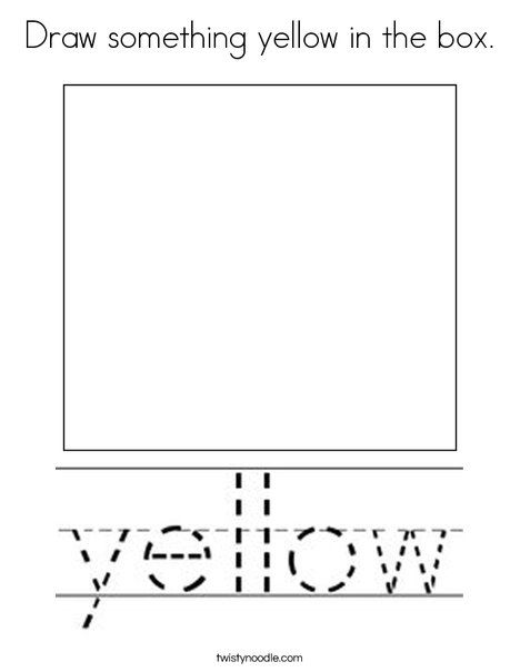 Draw something yellow in the box Coloring Page - Twisty Noodle Color Yellow Worksheets For Preschool, Yellow Worksheets Preschool, Yellow Preschool Activities, Yellow Activities For Preschool, Yellow Activities, Something Yellow, Homeschool Adventures, Letters Preschool, Preschool Color Activities