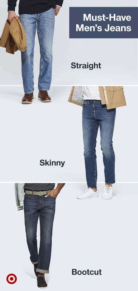 Choose a pair of men's jeans perfect for any guy, from straight or slim to bootcut, in light wash or ripped. Jeans Mens Style, Slim Fit Jeans Men Outfits, Bootcut Jeans Outfit Men, Men's Jeans, Levi Bootcut Jeans, Bootcut Jeans Outfit, Mens Bootcut Jeans, Mens Business Casual Outfits, Jeans Outfit Men