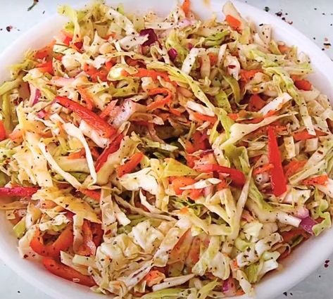 How to Make Tangy Vinegar Coleslaw Spicy Vinegar Coleslaw Recipe, Bag Coleslaw Recipe, Oil And Vinegar Coleslaw, Vinegar Coleslaw Recipe, Fresh Coleslaw, Vinegar Coleslaw, Spicy Brown Mustard, Slaw Recipes, Red Chili Flakes