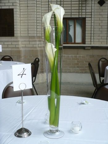 simple elegant calla lily wedding centerpieces | Simple, yet elegant calla lily centerpieces. Just breathtaking! # ... Calla Lily Centrepiece, Lily Wedding Centerpieces Simple, Purple Calla Lily Wedding Centerpieces, Cala Lily Centerpieces, Cala Lily Wedding Centerpieces, Calla Lily Centerpieces Wedding, Calla Lily Wedding Decorations, Wedding Calla Lily, Calla Lily Wedding Centerpiece