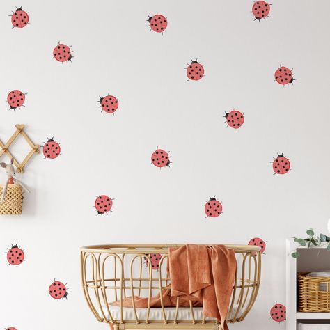 Browse wall decals for baby rooms, nurseries, playrooms, toddler and children's rooms at Project Nursery. Our wall stickers for the nursery come in many styles. Bug Decor, Ladybug Nursery, Bug Wall, Big Kids Room, Desk Essentials, Lady Bugs, Sweet Lady, Peel And Stick Vinyl, Project Nursery