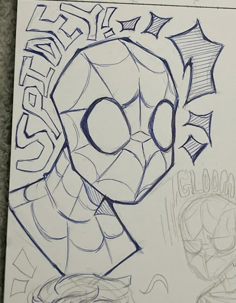 Projek Mengait, 심플한 그림, Spiderman Drawing, Spiderman Art Sketch, Graffiti Style Art, Easy Doodles, Drawing Faces, Easy Doodle Art, Easy Doodles Drawings