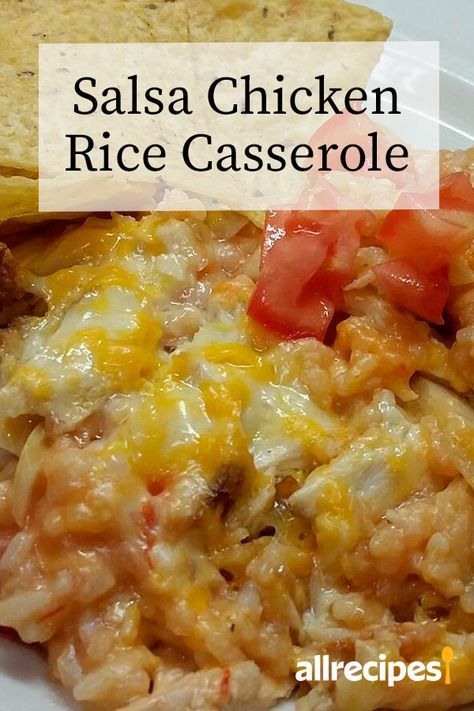 Chicken Rice Casserole, Rice Chicken, Salsa Chicken, Rice Casserole, Easy Casserole Recipes, Creamy Soup, Chicken Recipes Casserole, Chicken Dishes Recipes, Easy Casserole