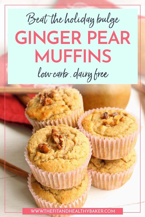 Ginger Pear Low Carb Muffins Pear Muffins, Ginger Pear, Best Keto Breakfast, Low Carb Biscuit, Keto Treats, Better Breakfast, Low Carb Low Fat Recipes, Low Carb Muffins, Boiled Egg Diet Plan