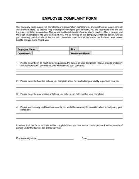 Employee Complaint Form Template | by Business-in-a-Box™ Employee Complaints, The Newsroom, Administrative Assistant, Document Sign, Form Template, Word File, Interview Tips, Deep Learning, Certificate Templates