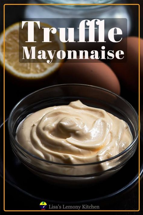 Truffle aoili Truffle Mayonnaise Recipe, Truffle Dipping Sauce, Truffle Mayo Recipe, Truffle Aioli Recipe, Truffle Dip, Truffle Sauce Recipe, Keto Truffles, Truffle Mayo, Truffle Aioli