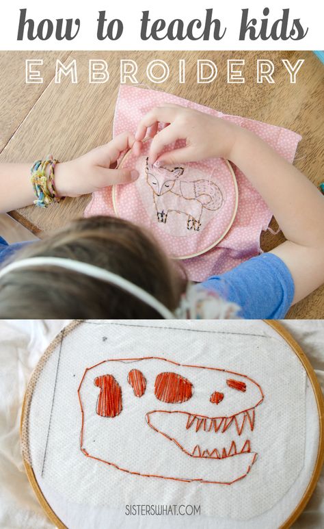 kids can learn embroidery with these easy instructions and tips. It's a easy handicraft craft idea that is easier then it looks. Come read some embroidery tips to make it easier. #craftykids #embroidery #embroideryforkids Toddler Embroidery Ideas, Kids Embroidery Ideas, Handwork For Kids, What To Do With Embroidery Projects, Kids Embroidery Designs, Embroidery For Boys, Montessori Sewing, Homeschooling Printables, Embroidery For Kids