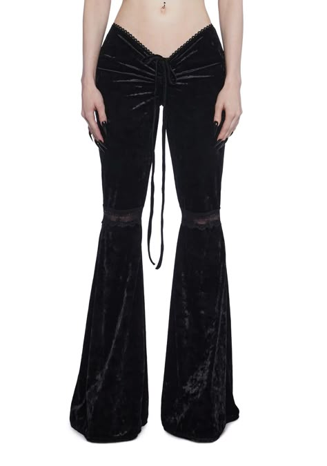 How To Style Velvet Pants, Goth Outfits Pants, Black Bell Bottoms Outfit, Country Goth, Velvet Flared Pants, Pants Bell Bottoms, Goth Pants, Goth Fits, Mcu Dr