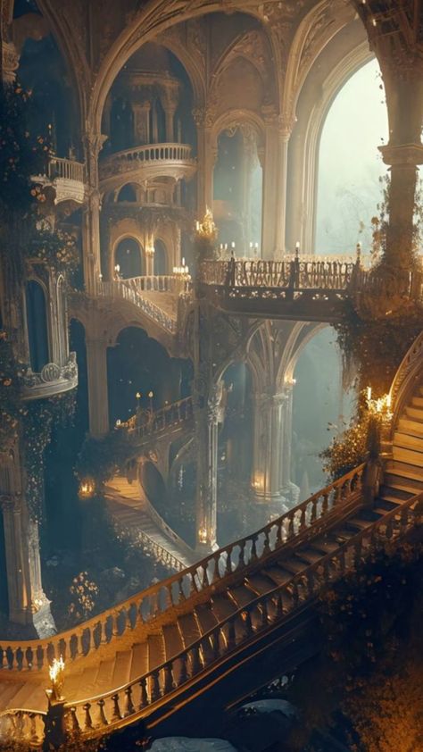 Inside of castle / staircase Dark Wallpapers Aesthetic Vintage, Wallpapers Aesthetic Vintage, Dark Wallpapers Aesthetic, Inside Castles, Magical Room, Magical House, University Architecture, Dark Wallpapers, Bohemian Interior Design