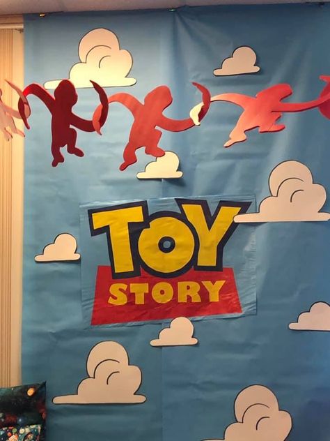 Disney Themed Booth, Toy Story Room Transformation, Toy Story Door Decorations Classroom, Toy Story Door Decorations, Toy Story Bulletin Board, Hallway Transformation, Prom Poster, Dorm Themes, Toy Story Room