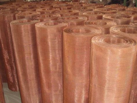 Copper Woven Mesh with Many Opening Sizes Available Copper Mesh Art, Faraday Cage, Mesh Lighting, Insect Screening, Fireplace Screens, Metallic Luster, Mesh Screen, Wire Weaving, Wire Mesh