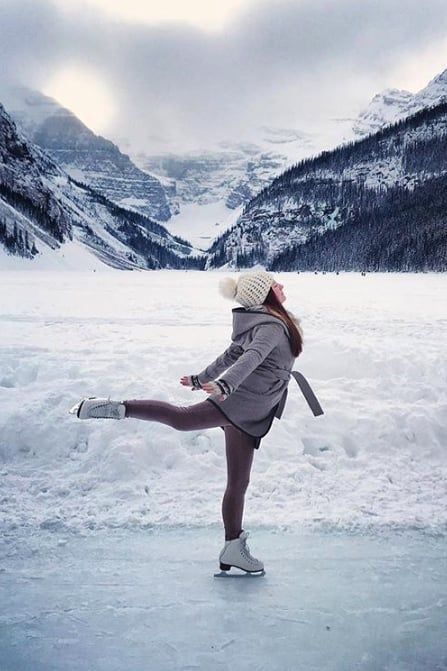 Outdoor Ice Skating, Winter Outdoors, Photo Recreation, Photoshoot Pics, Ice Rink, Ice Skaters, Fantasy Castle, Ice Princess, Lake Louise