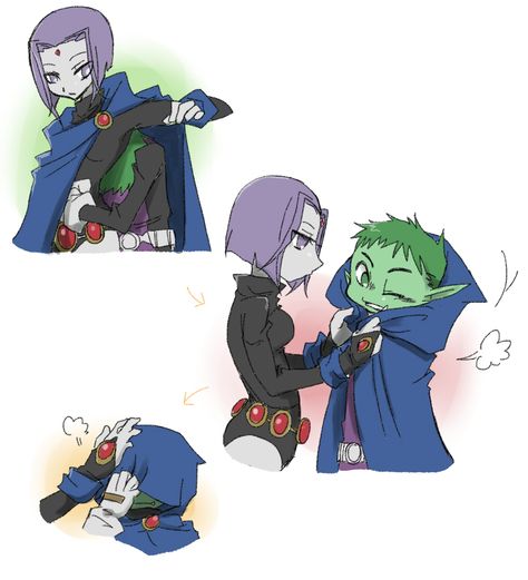 BBxRae Bestboy X Raven, Teen Titans Raven, Teen Titans Love, Raven Fanart, Raven Beast Boy, Original Teen Titans, Teen Titans Fanart, Teen Titan, Martian Manhunter