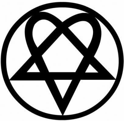 Heartagram: Perfect balance between Love and Hate. I'm getting one with Sean's name tattooed on my arm. We both liked the band HIM... we had the posters in our bedroom.. Heartagram Tattoo, Heart Pentagram, Pentagram Tattoo, Filipino Tattoos, Bam Margera, Maori Tattoo, Tattoo Meaning, Band Logos, Glitter Vinyl