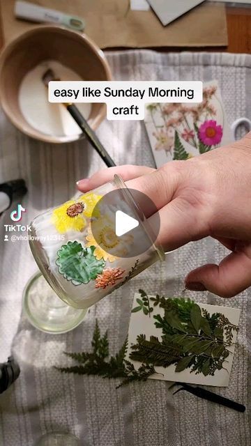 Vicki Holloway on Instagram: "Upcycle oui yogurt jars with me! #ouiyogurtjar #pressedflowers #modpodge" Diy Oui Yogurt Jars, Painted Oui Jars, Oui Jars Repurpose Christmas, Oui Yogurt Jars Ideas Crochet, Oui Jars Repurpose, Yogurt Jars Crafts Oui, Repurpose Oui Yogurt Jars, Upcycling Oui Jars, Oui Jars