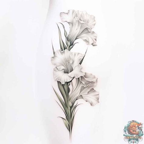 Gladiolus Tattoo, Gladiolus Flower, Warrior Within, Language Of Flowers, The Warrior, Name Tattoo, Meaningful Tattoos, Ancient Rome, Butterfly Tattoo