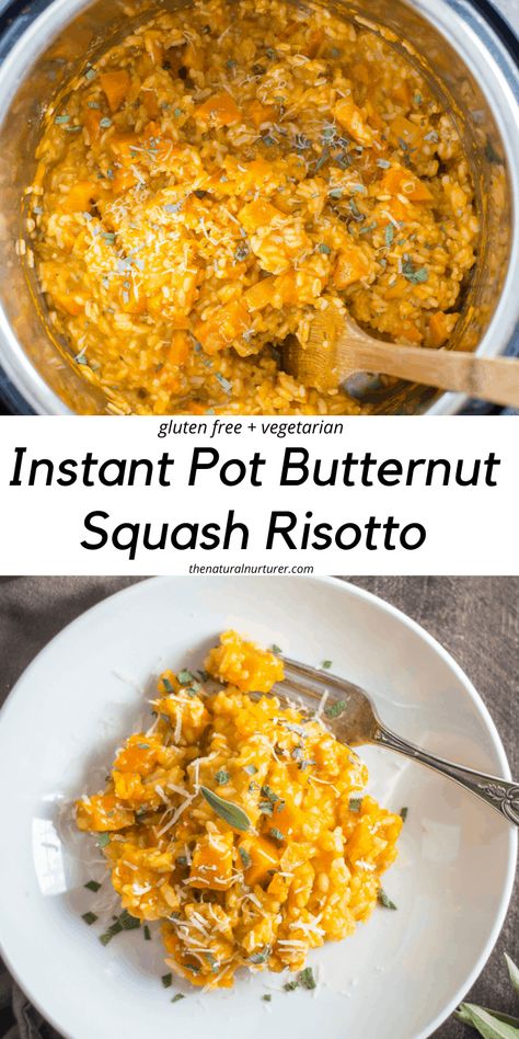 Squash Butternut, Instant Pot Butternut Squash, Instant Pot Recipes Vegetarian, Squash Risotto, Vegetarian Instant Pot, Chicken And Butternut Squash, Butternut Squash Risotto, Vegetarian Side Dishes, Arborio Rice