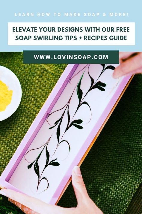 Elevate your soap design skills with this free guide on mastering swirl techniques! This guide covers everything from the perfect timing of emulsion to the art of choosing fragrances, and it includes fantastic recipes to kickstart your creativity. Click through to sign up for our email list and download it now to bring a wave of artistic flair to your homemade soaps! #soapmaking #handcraftedsoap #freedownload #creativesoapmaking #diybeauty #swirltechnique Cold Press Soap Recipes Diy, Making Cold Pressed Soap, Diy Lye Soap Recipe, Cold Process Beer Soap Recipes, How To Make Cold Pressed Soap, Beginner Soap Making, Easy Cold Process Soap Recipes, How To Make Cold Process Soap, Homemade Soap Recipes Cold Process