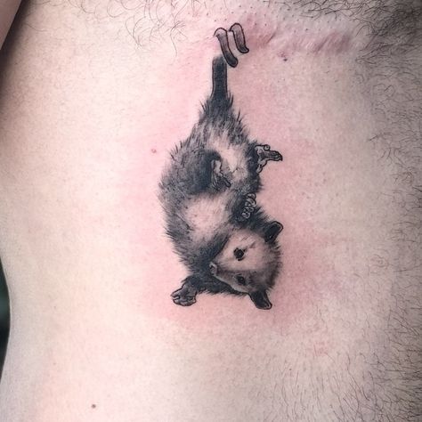 Opossum Tattoo, Bff Tats, Cute Animal Tattoos, Places For Tattoos, Pin Up Girl Tattoo, Crazy Tattoos, Animal Tattoo Ideas, Clever Tattoos, Full Back Tattoos