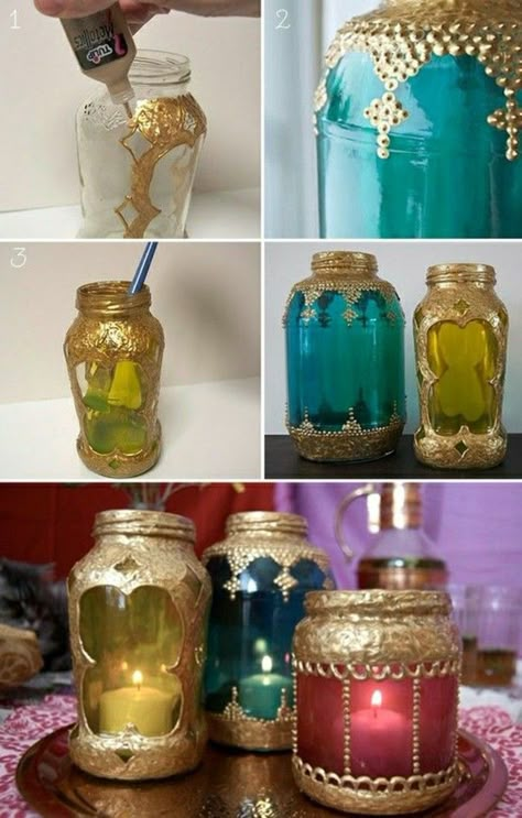 ▷1001+ originelle Ideen für Windlichter basteln mit den Kindern Diy Beach Wedding, Boho Beach Wedding, Jar Lanterns, Dekor Diy, Moroccan Lanterns, Mason Jar Crafts, Décor Diy, Decor Minimalist, Jar Crafts