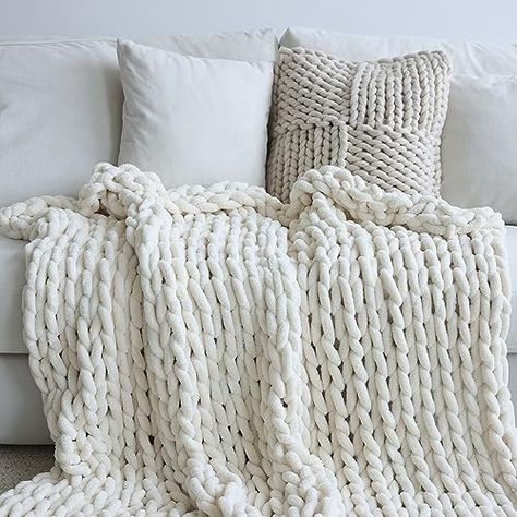 Giant Yarn, Blanket Couch, Party Styling, Chunky Knit Throw, Fall Must Haves, Chenille Yarn, Knit Throw Blanket, Cozy Season, Chunky Knit Blanket