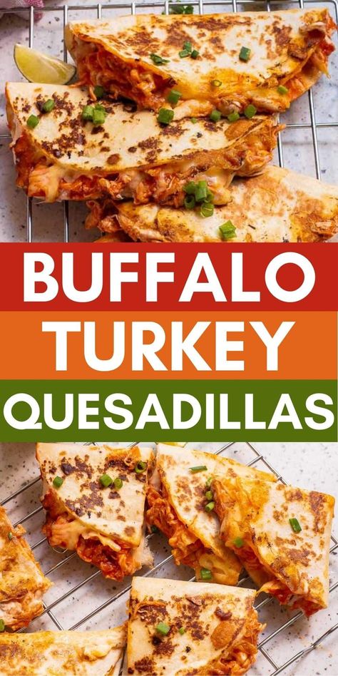 Spice up your dinner with Buffalo Turkey Quesadillas that make the most of your turkey leftovers! These easy-to-make quesadillas are filled with a perfect blend of buffalo sauce, turkey, and cheese, delivering a delicious kick in every bite. Ideal for a quick meal or a fun snack, this recipe is a must-try for any buffalo sauce lover. Check it out and enjoy a flavorful twist on leftovers! Leftover Turkey Quesadilla, Ground Turkey Quesadillas, Protein Quesadilla, Turkey Quesadilla Recipes, Turkey Quesadilla, Texmex Recipes, Turkey Wrap Recipes, Turkey Blt, Buffalo Turkey