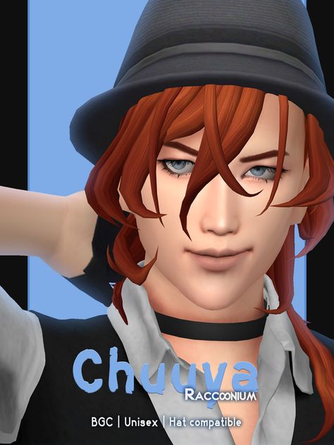 Chuuya hair | Raccoonium Chuuya Hair, Sims 4 Anime, Sims Games, Split Hair, Sims Hair, Sims 4 Cas, Ts4 Cc, Sims 4 Cc Finds, The Sims4