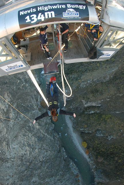 Nevis bungee jump in Queenstown, New Zealand--134m out of body experience! Bungee Jump, Queenstown Nz, Extreme Adventure, Queenstown New Zealand, Out Of Body, Adventure Holiday, Bungee Jumping, Adventure Sports, New Zealand Travel