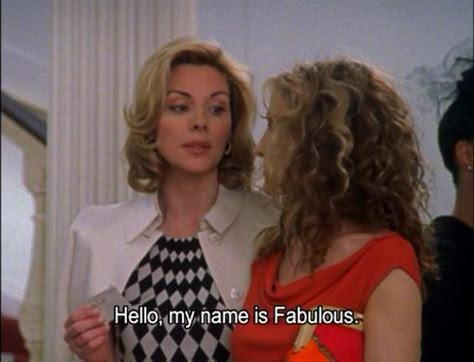 Samantha Jones. “Hello, my name is Fabulous.” Samantha Jones Quotes, Satc Quotes, Volleyball Memes, City Quotes, Volleyball Humor, Iconic Quotes, Samantha Jones, La Girl, And Just Like That