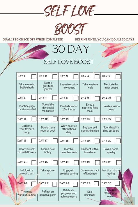 Self Love Calendar, Self Care Calendar 30 Day, Self Care February, February Self Care, Happiness Calendar, February Prompts, 30 Day No Spend Challenge, Self Care Calendar, Monthly Celebration