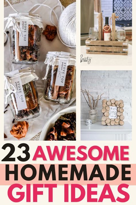 Did you know DIY gifts don't have to be boring? This list is stocked full of creative homemade gifts your loved ones will actually really like. These gifts are great for DIY christmas gifts for her, DIY christmas gifts for him, homemade gifts for mom, homemade christmas gifts for family, there are even some homemade christmas decorations you'll find dont miss my favorite homemade christmas gifts for coworkers Quality Homemade Gifts, Homade Gift Ideas For Christmas, Unique Christmas Gifts For Parents, Diy Crafts For Adults Homemade Gifts, Homemade Thoughtful Gifts, Classy Homemade Christmas Gifts, Diy Gifts That People Actually Want, Diy Gifts For Family Christmas, Diy Gifts Kitchen