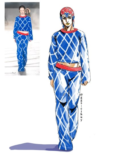 Jojo's Bizzare Adventure Fashion, Jojo Pose Reference Magazine, Jojo's Bizarre Adventure Outfits, Jojo Fashion Inspiration, Jjba Outfits, Jjba Reference, Hot Pants Jojo, Jojo Doodles, Jojo Outfits