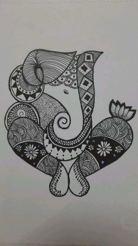 Warli Paintings, श्री गणेश, Mandala Arts, Mehandhi Designs, Canvas Painting Projects, Friend Drawings, Ganesha Drawing, Pencil Drawings Of Flowers, Ganesh Art Paintings