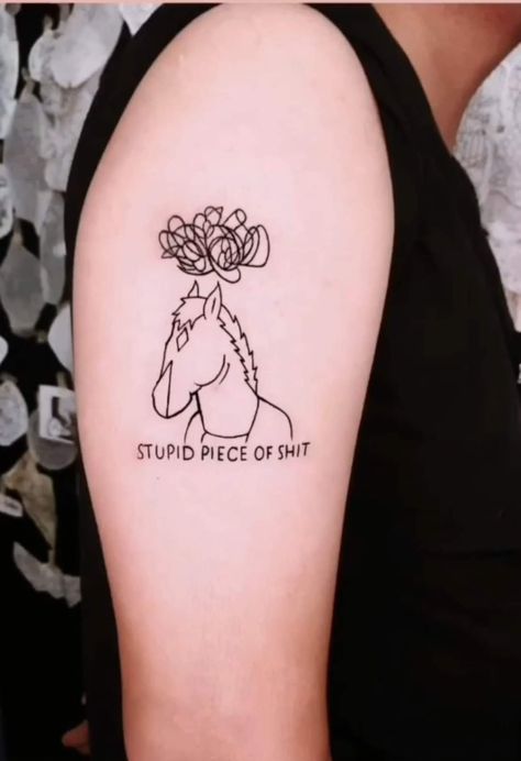 Small Bojack Horseman Tattoo, Bo Jack Horseman Tattoo, Bojack Horseman Tattoo Diane, Its Called Freefall Tattoo, Diane Nguyen Tattoo, Princess Carolyn Tattoo, Bojack Horseman Tattoo Minimalist, The View From Halfway Down Tattoo, The Office Tattoo