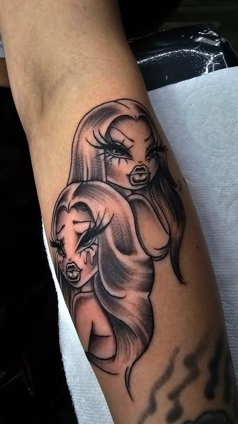 😘Moody Besitos 😘 | Smile Now Cry Later Bratz Inspo ! Been waiting to tatt this. 😍✨️💖 Had soo much Fun!! #bratz #bratzispo #smilenowcrylater #cute #lashes… | Instagram Bratz Lips Tattoo, Pieces Tattoo Ideas For Women, 21 Birthday Tattoo Ideas, Crying Tatoos Ideas, Chicana Aesthetic Tattoos, Popular Loner Tattoos, Me Vs Me Tattoo Ideas, Black Women Tattoos Sleeve, Bratz Tattoo Idea