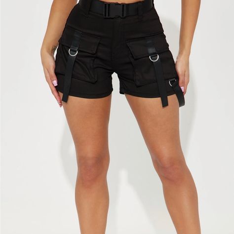 Brand New Cargo Shorts- Black Bubu Gown, Black Cargo Shorts, Bubu Gown Styles, Fashion Nova Shorts, Cargo Shorts Women, Rock Festival, Orange Camo, Gown Styles, Camo Shorts