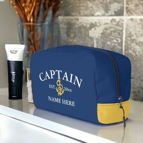 Captain - customizable dopp kit bag from #Ricaso https://www.zazzle.com/captain_customizable_dopp_kit-256060121103489916 #captain #sailor #sailing #boat #anchor #travel #yacht #zazzlemade #addname #addtext #gift #giftideas #zazzlemade #giftidea Boat Anchor, Sailing Boat, Dopp Kit, Kit Bag, Sailing, Bag Accessories, Travel, Quick Saves