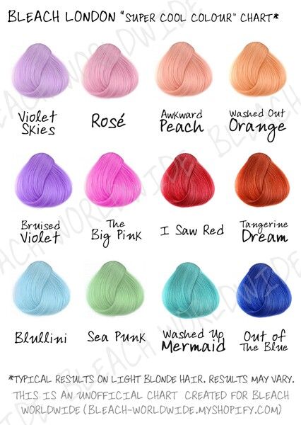 Bleach London colour chart Cool Colours, Bleach London, Peach Colour, Light Blonde Hair, Ombré Hair, Super Hair, Colour Ideas, Trendy Hair Color, Ombre Hair Color