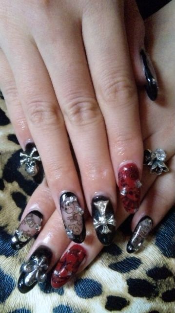 Goth Nails, Grunge Nails, Really Cute Nails, Dream Nails, Fire Nails, Funky Nails, Pretty Acrylic Nails, Dope Nails, Long Acrylic Nails