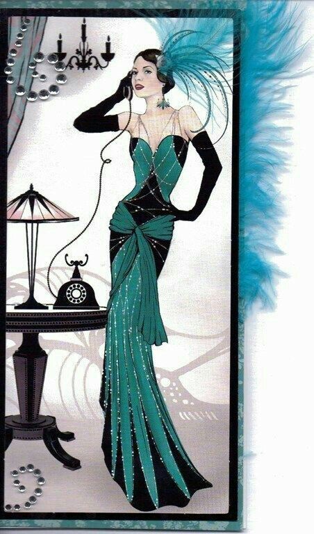 Pin on Art Nouveau (2) Art Deco Cards, Art Deco Paintings, Art Deco Illustration, Art Deco Lady, Art Deco Posters, Trendy Art, On The Phone, 1920s Art, Illustration Vintage