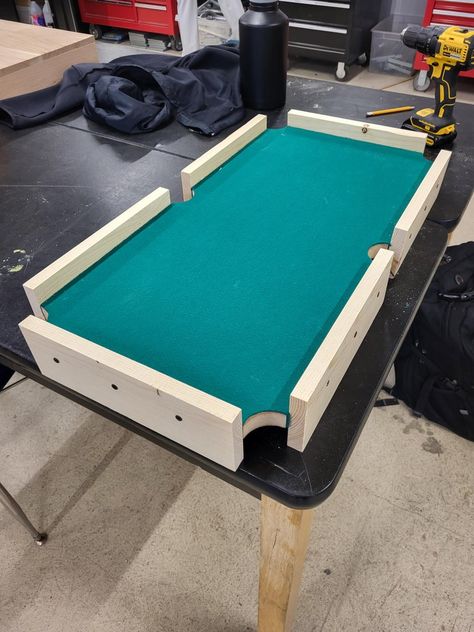 Pool Table Diy, Miniature Pool, Diy Pool Table, Christian High School, Billiard Pool Table, Tin Snips, Diy Home Bar, Unique Furniture Design, 11th Grade