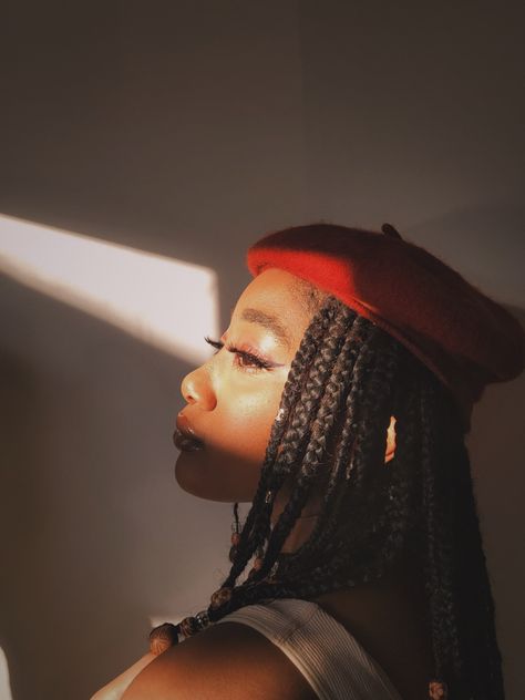 Beret With Braids, Polaroid Photography, Double Braid, Short Braids, Curly Hair Women, Hair Women, Style Ideas, Curly Hair, Dreadlocks