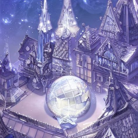 Crystal City Fantasy Art, Prismatic Art, Map Assets, Crystal Kingdom, Crystal City, Diamond City, Crystal Castle, Crystal Cave, Building Concept