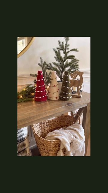 Morgan Winton on Instagram: "DIY Velvet yarn Christmas trees! Comment LINK and I’ll send you links to everything I used!
For this craft all you need is:
- �yarn
- �styrofoam cones
- �hot glue
- �decorative garland

Glue a small strip of hot glue around bottom edge of the cone then wrap yarn all the way to the top then glue again at the top! Add the decorative garland then your done!!
These are so easy to make and such a festive piece of decor for Christmas!

#LTKhome
#forthehome #christmasdecor #christmashome #christmashomedecor #cozychristmas #christmasdecoration 
#christmasdecorating #christmasdecorideas 
#christmasdiy #diychristmas #diychristmasdecor #christmasdecorations #christmas #christmascenterpiece #christmasideas" Decorative Garland, Velvet Yarn, Decor For Christmas, Instagram Diy, Garland Decor, Christmas Centerpieces, Cozy Christmas, Hot Glue, All Things Christmas