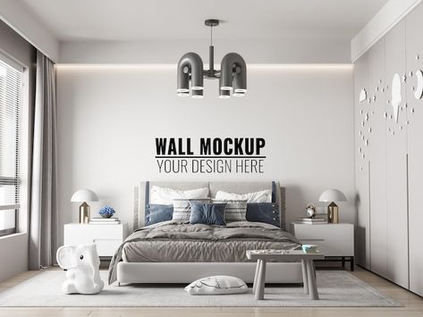 Premium PSD | Interior modern living room wall mockup Wallpaper Mockup, Dream Clouds, Small Reception Desk, Clock Svg, Wall Decor Clocks, Modern Living Room Wall, Kids Bedroom Walls, Wall Mockup, Dining Room Wallpaper