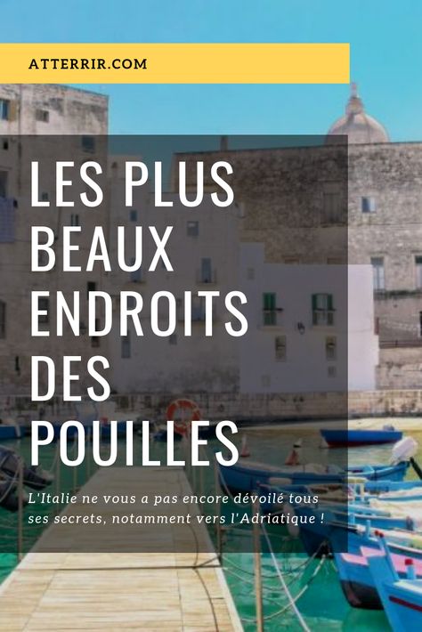 La région des Pouilles en Italie. Ses multiples visages sauront vous surprendre, tels ses trésors architecturaux ainsi que ses paysages de carte postale alternant des villes blanches, des plages de sable fin, des criques oubliées, des grottes secrètes et des champs de tournesols, de vignes et d’oliviers s’étendant à perte de vue. Voyage Europe, Summer Road Trip, Bari, Puglia, Trip Planning, Places To Go, Travel Tips, Road Trip, Around The Worlds