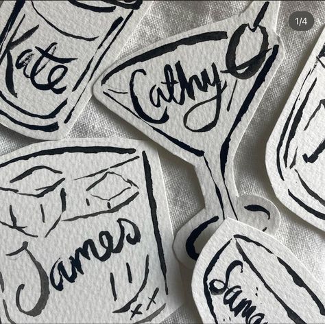 Birthday Dinner Party, Name Place Cards, Ink Illustration, Dinner Themes, Black Tie Wedding, Fancy Party, Wedding Mood Board, Wedding Mood, Place Names