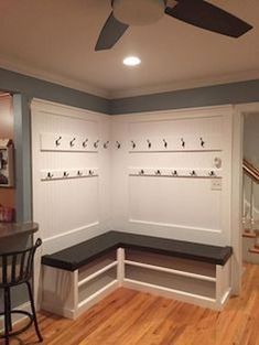 78 DIY Entryway Mudr Nordli Ikea, Corner Bench With Storage, Small Basement Remodeling, Farmhouse Mudroom, Small Basement Remodel, Mudroom Lockers, Mudroom Bench Plans, Mudroom Entryway, Diy Entryway